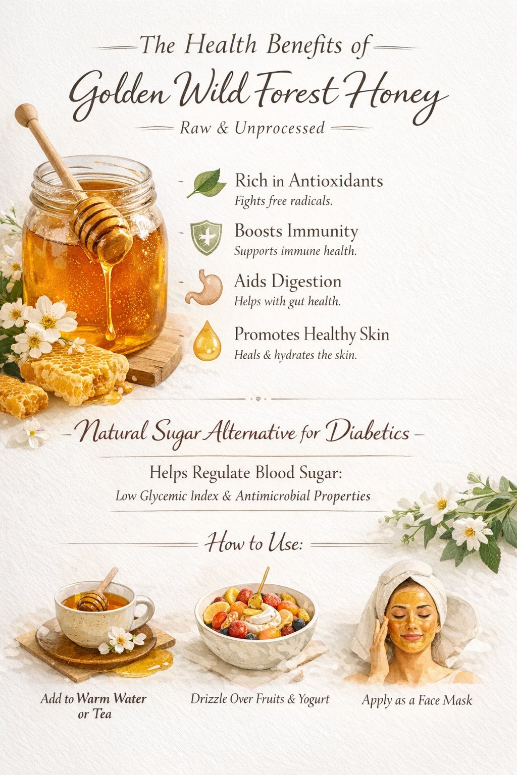 Golden Wild Forest Honey (300ml) - Image 3