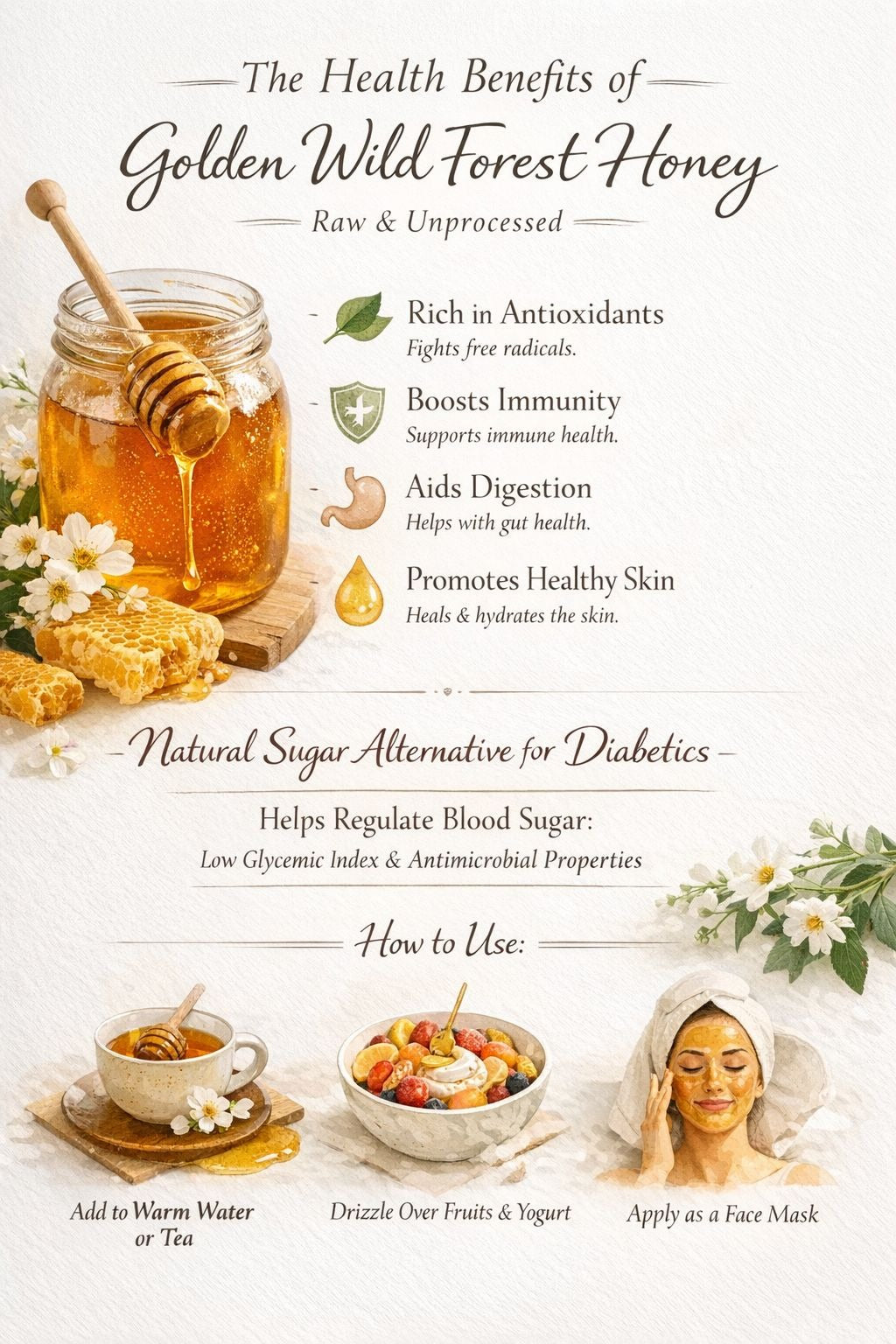 Golden Wild Forest Honey (300gm)