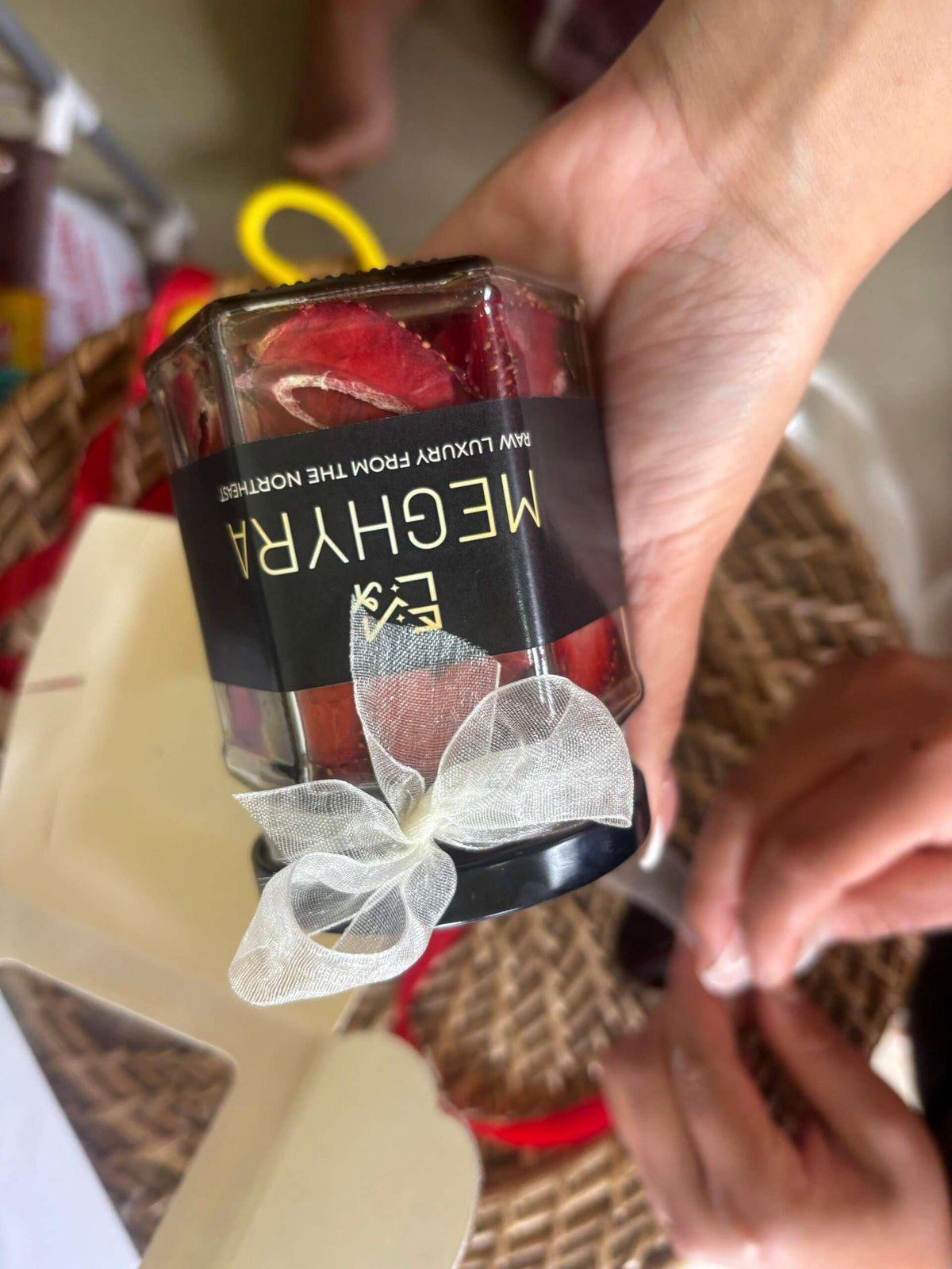Strawberry Petals With Honey Dip